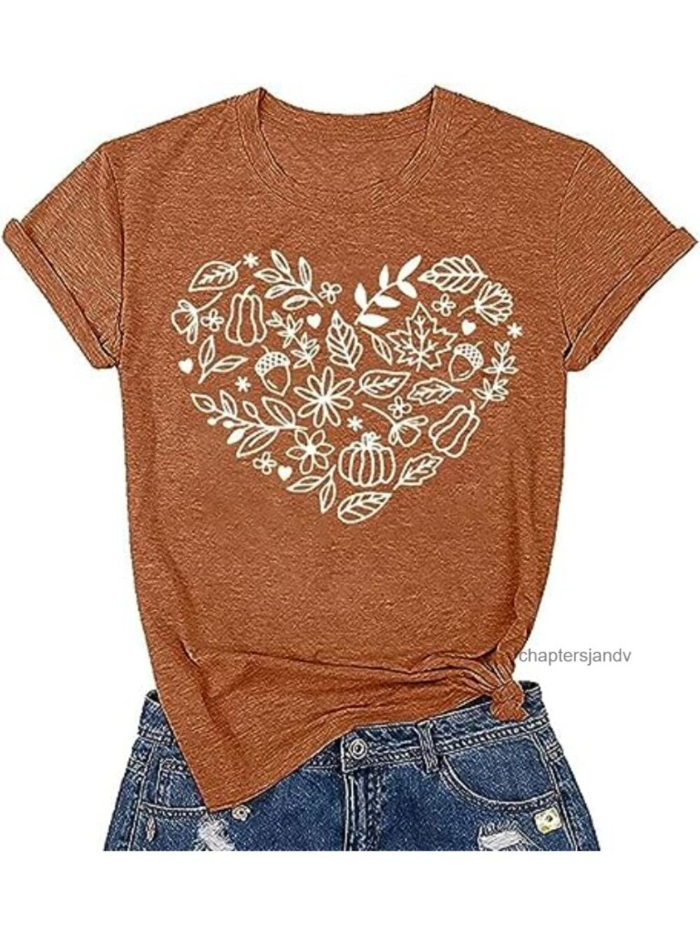 Fall Pumpkin Graphic Tee Womens Thanksgiving Halloween Short Sleeve Cotton Blend